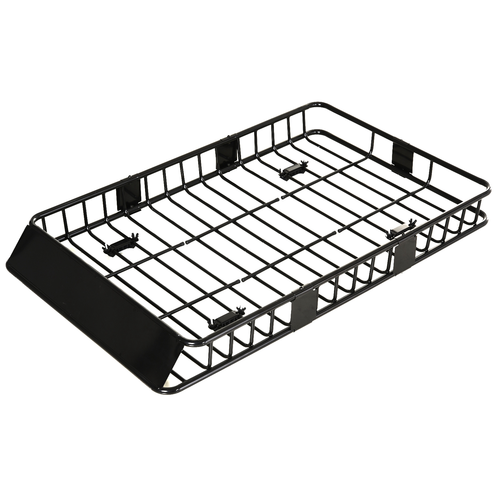 HOMCOM Cesta de Techo para Coche, Baca de Techo de Longitud Ajustable, Portaequipajes Universal, Cesta de Equipaje, Estante para Maletas, Metal, Negro, 162 x 99 x 16 cm