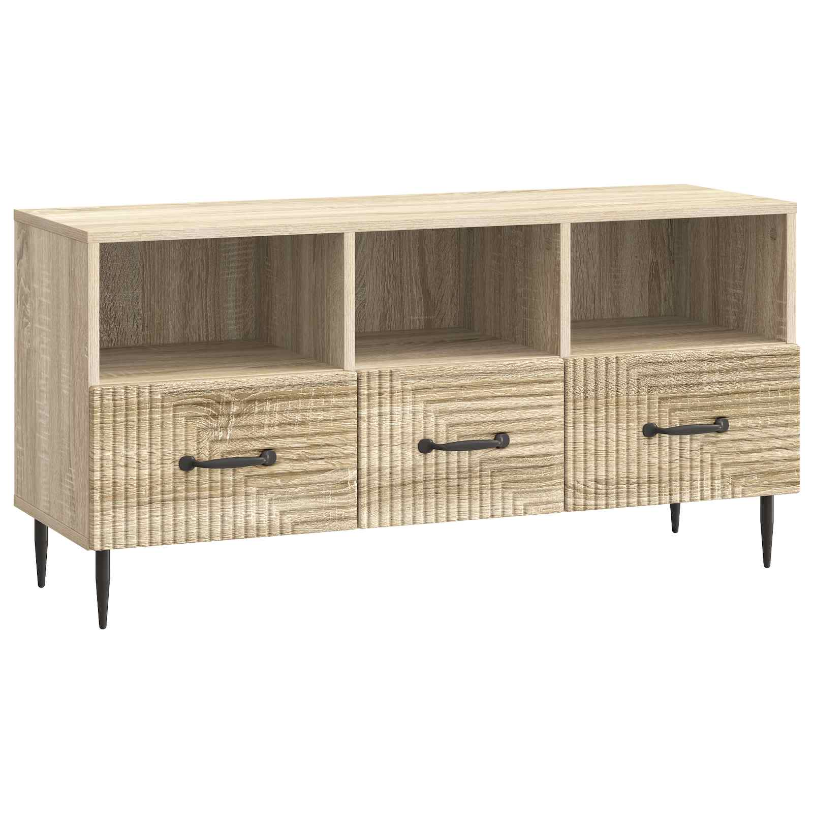 vidaXL Mueble de TV con cajón 102 x 34,5 x 50 cm Madera de Ingeniería Multicolor