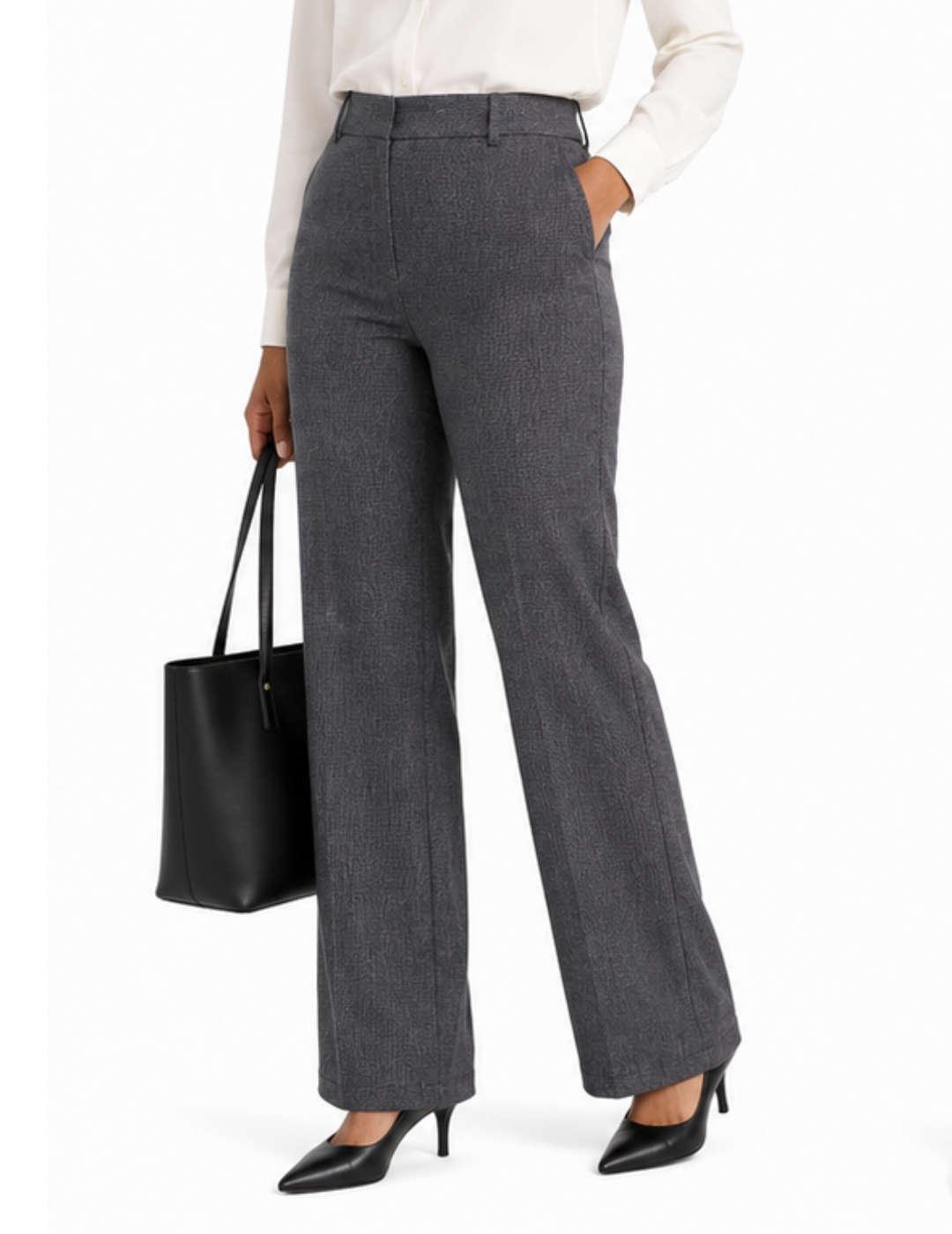 Pantalón Only Poptrash gris ancho de tela para mujer