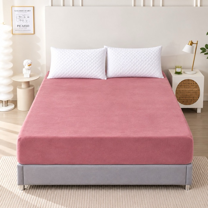 Sábana Bajera Ajustable de Coralina, Suave y Cálida para Invierno, Lavable a Máquina, Disponible en 90/105/135/150/180 cm.