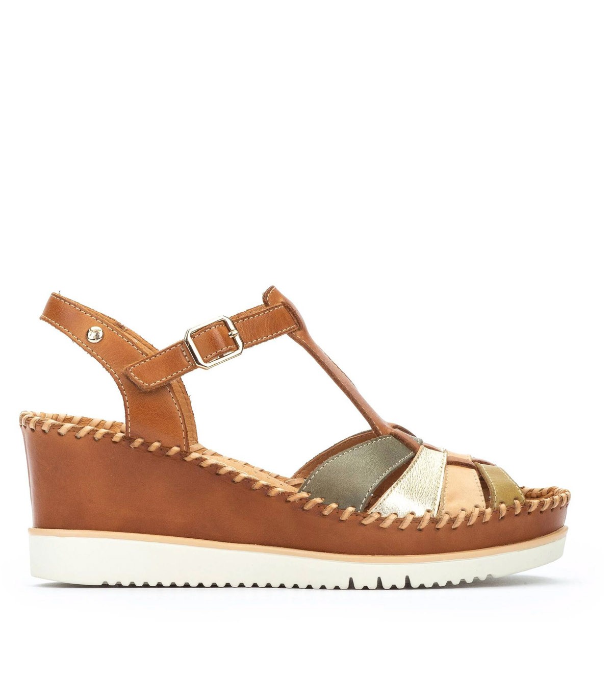 SANDALIA CONFORT DE CUÑA PARA MUJER PIKOLINOS AGUADULCE W3Z-1836C1 BRANDY