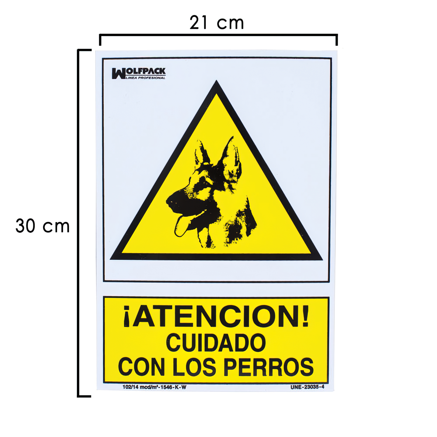SANCO STORE - WOLFPACK LINEA PROFESIONAL Cartel Cuidado Con Los Perros 30x21 cm.