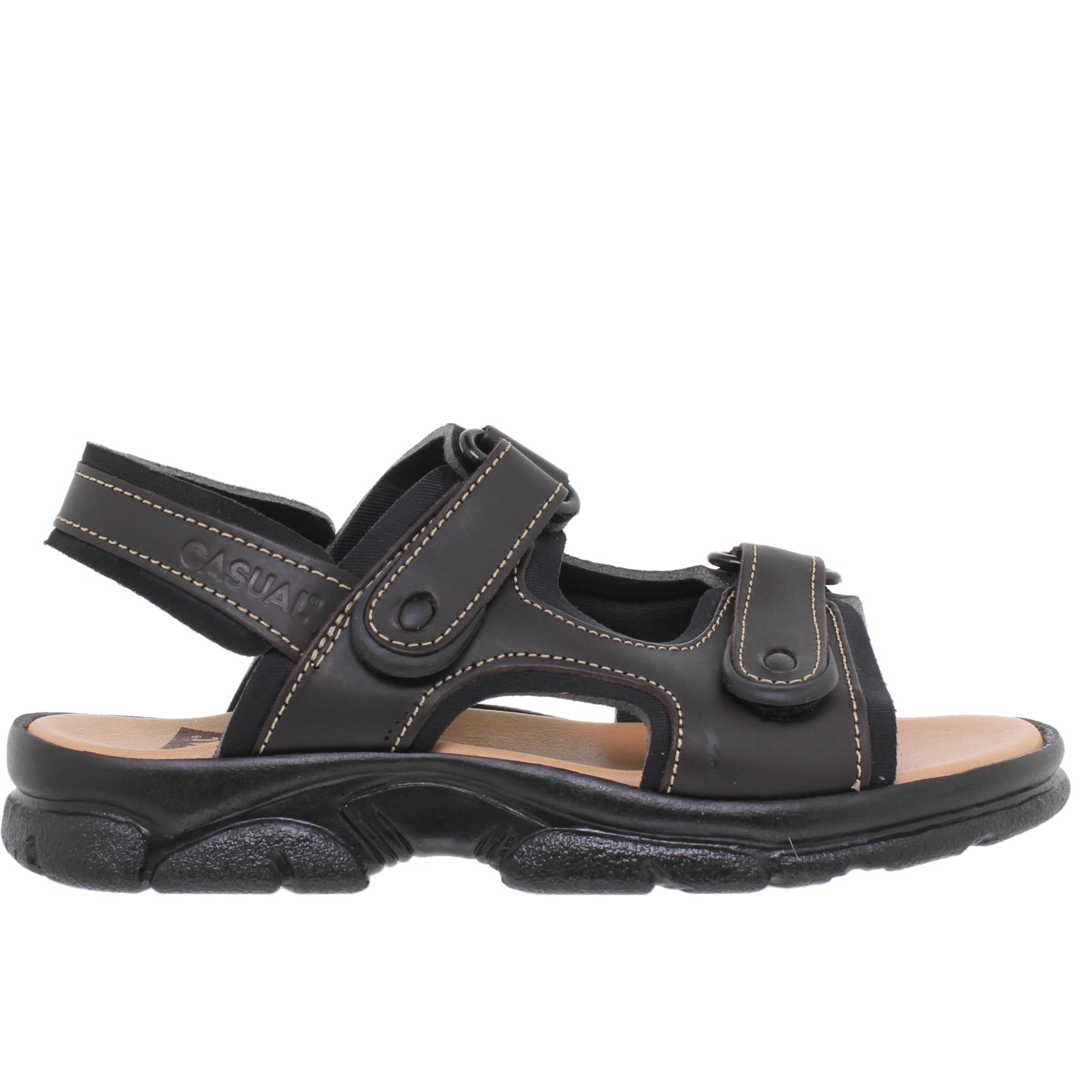 Sandalia Bio Hombre Piel Marrón Casual 7001CA - Fabricadas en España