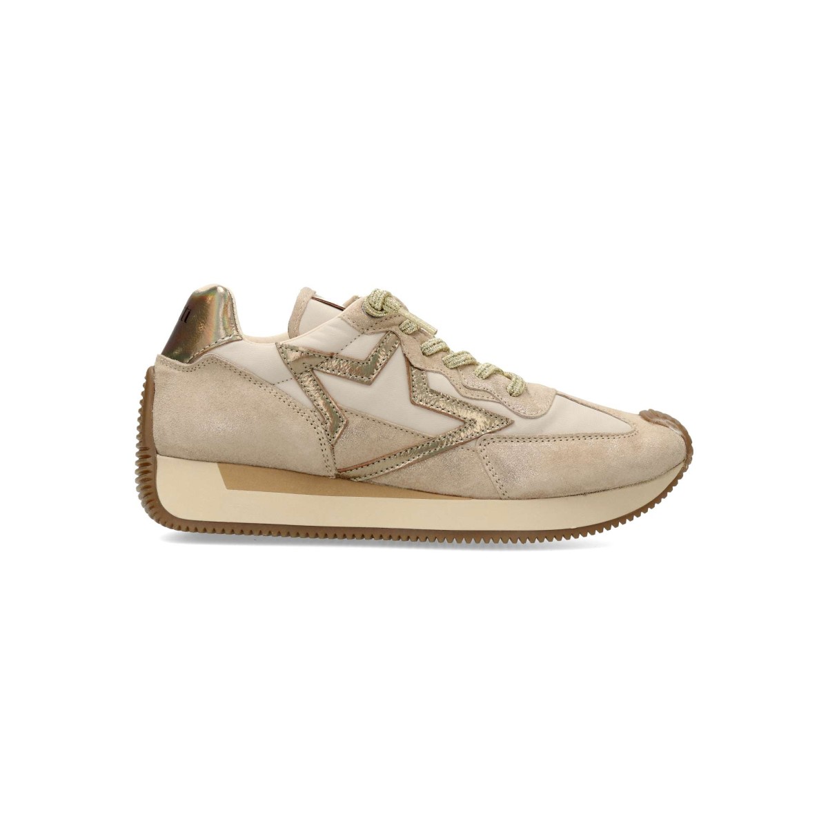 CETTI - Zapatillas casual mujer CETTI con diseño vintage retro, fabricadas en piel natural y textil, cordones elásticos y plantilla acolchada extraíble, hechas en España