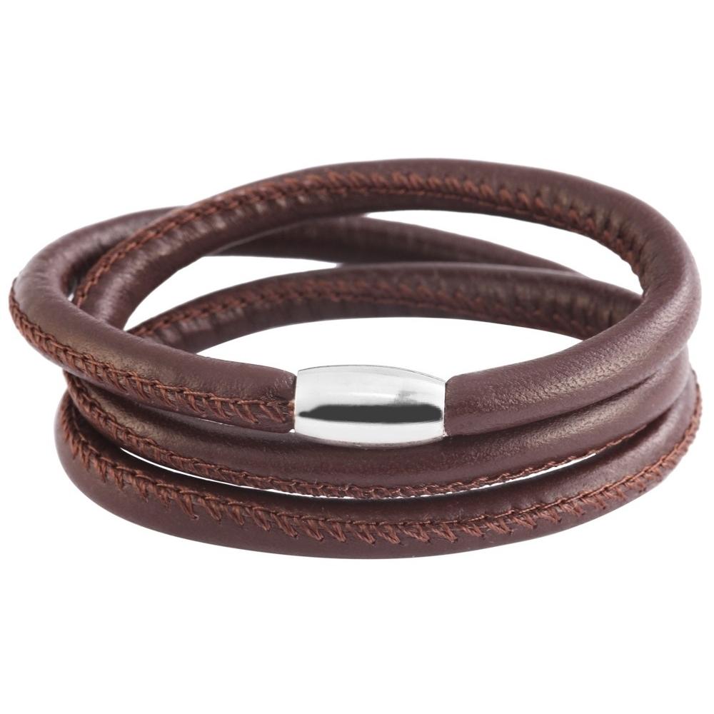 Akzent® Pulsera Redonda de Couro Genuíno Cham Cham 57cm