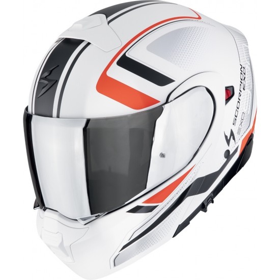 Scorpion Exo-930 EVO Ardens blanco mate, negro y rojo con pinclock 194-501-292