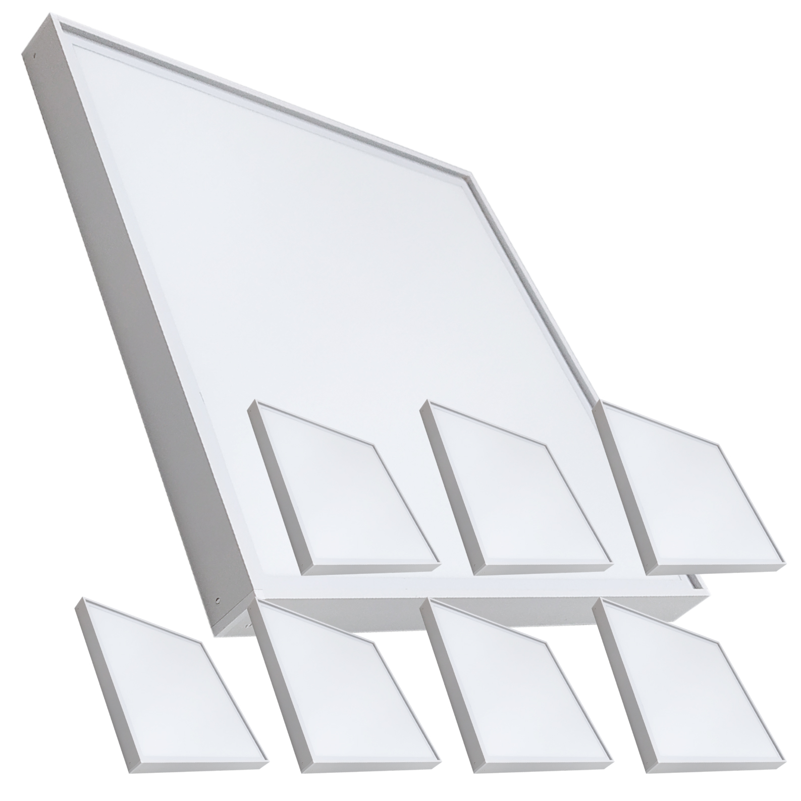 LED ATOMANT Kit Panel LED 60x60cm CCT 48W 5000 lúmenes con soporte de superficie blanco incluido, CCT (Selector de Color Blanco Calido, Neutro y Frio), ideal para oficinas, cocinas, comercios o pasillos, instalación en techo sin necesidad de empotrar