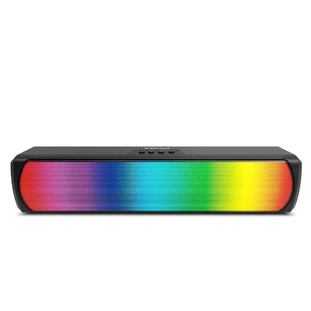 Krom K-Pop Bluetooth Sound Bar with RGB Lighting, 6W Stereo Sound for Gaming, Work, and Home Cinema, Compact Design 280mm, USB Powered, Compatible with Smartphones and TVs. Perfect Portable Speaker for Your Setup.