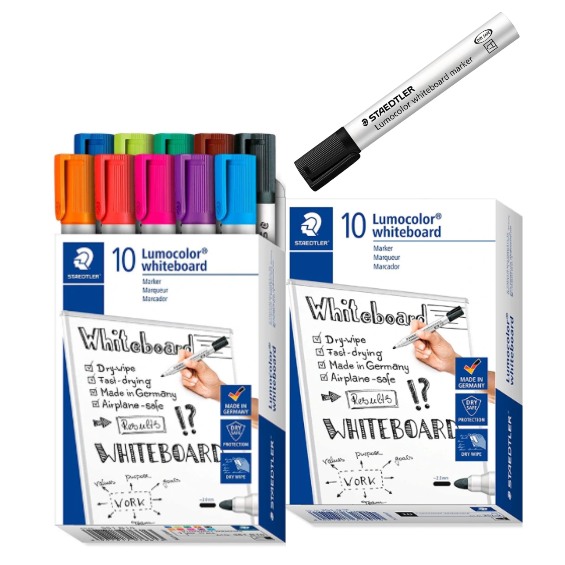 Rotuladores para pizarra blanca Lumocolor, packs 10 uds. | STAEDTLER - Rotuladores 2mm para pizarra, varios colores disponibles, modelo 351