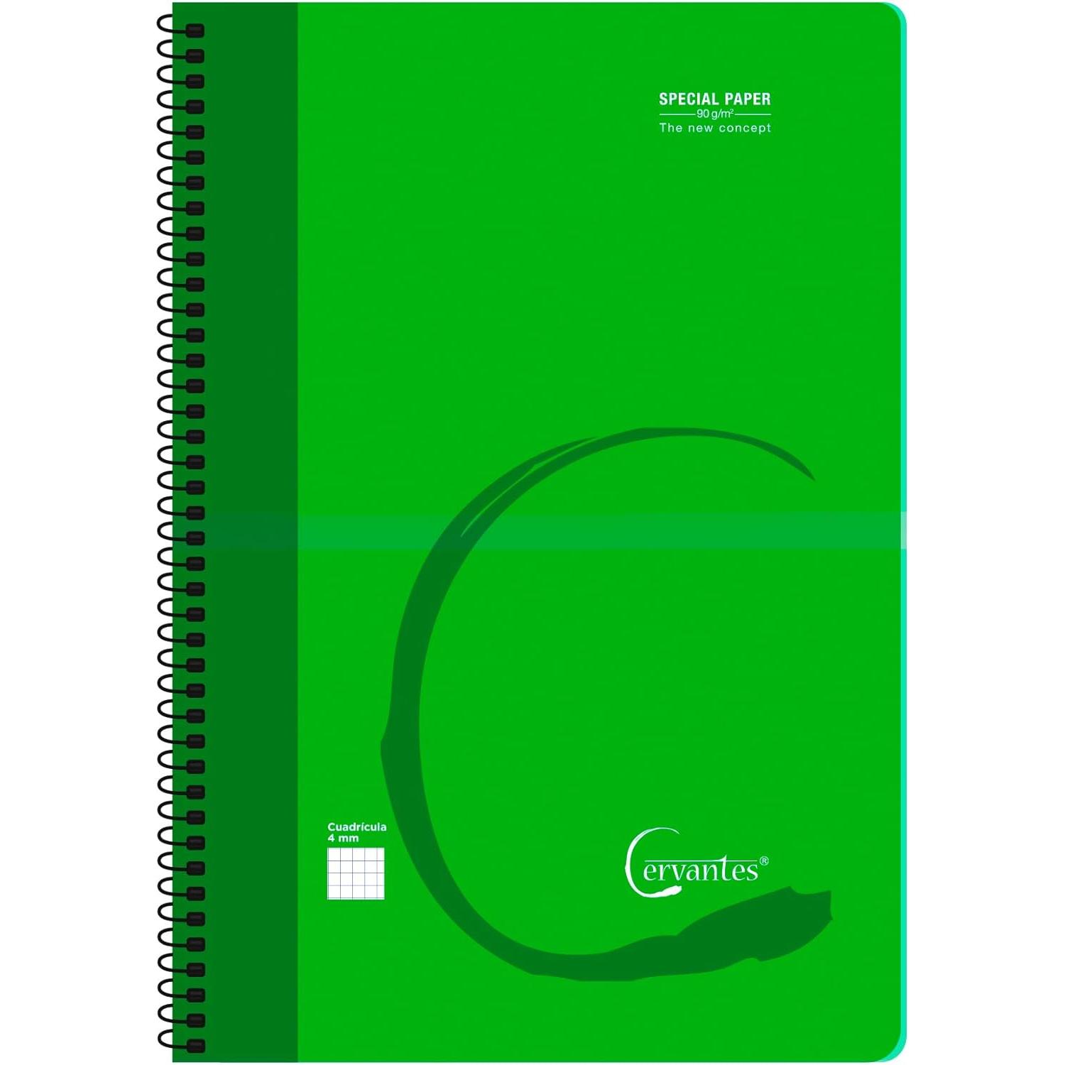 C.A | Cuaderno con Espiral A4 | Cuadrícula 4x4 mm | 80 Hojas 90g | Tapa Plástica | Resistente y Duradero