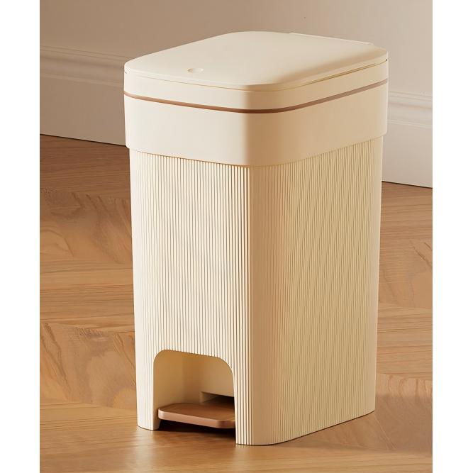 Cubo de Basura Moderno con Pedal y Botón Pulsador - Cierre Lento Silencioso, Anti-Olor para Cocina, Baño y Dormitorio, Capacidad de SMALL 15L, MEDIANO 20L y GRANDE 25L