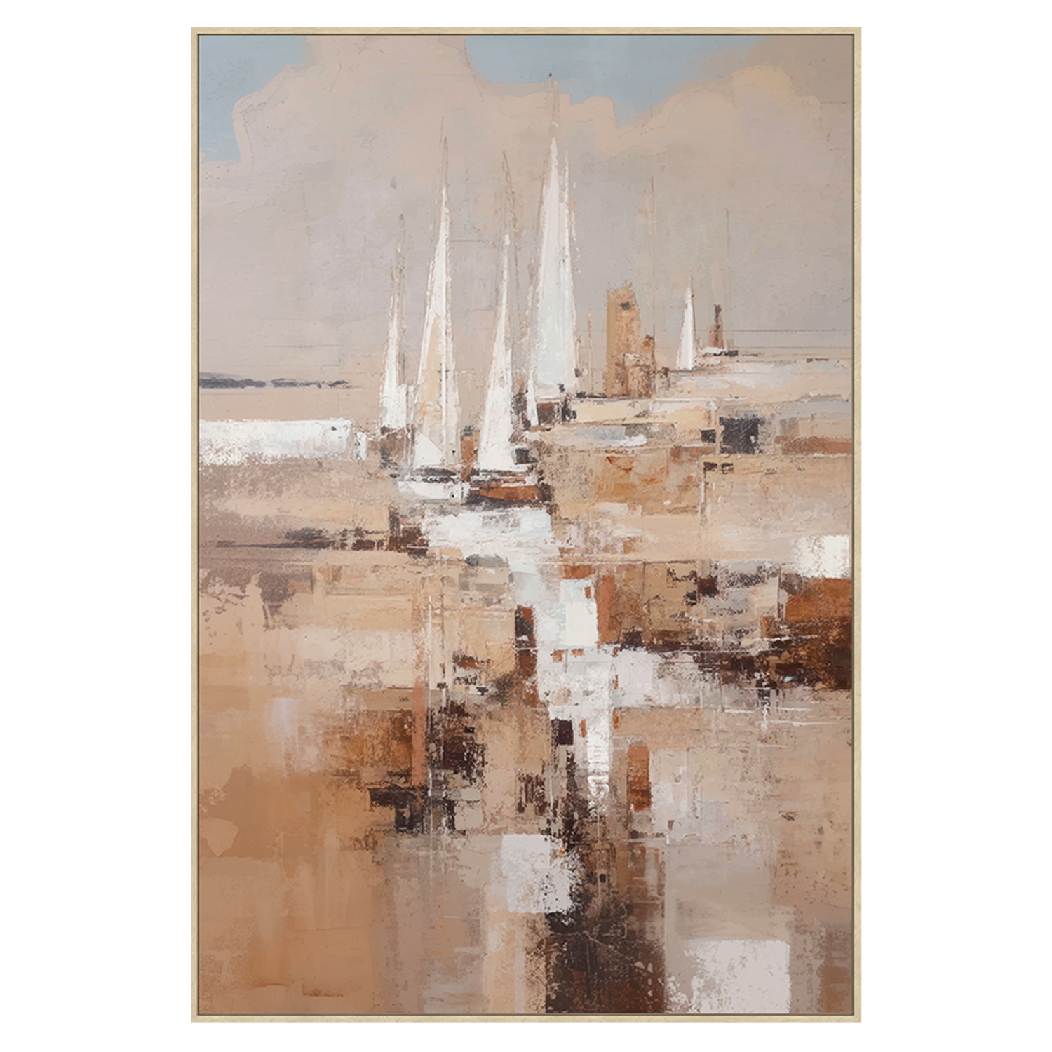 Cuadro lienzo marco madera natural 80 x 120 cm abstracto Fijalo