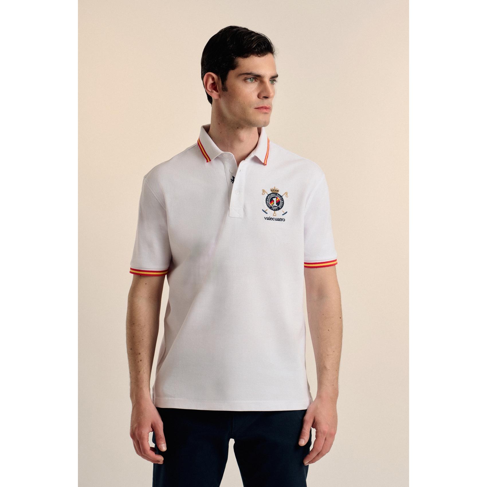 Polo Valecuatro doble franja ESP blanco