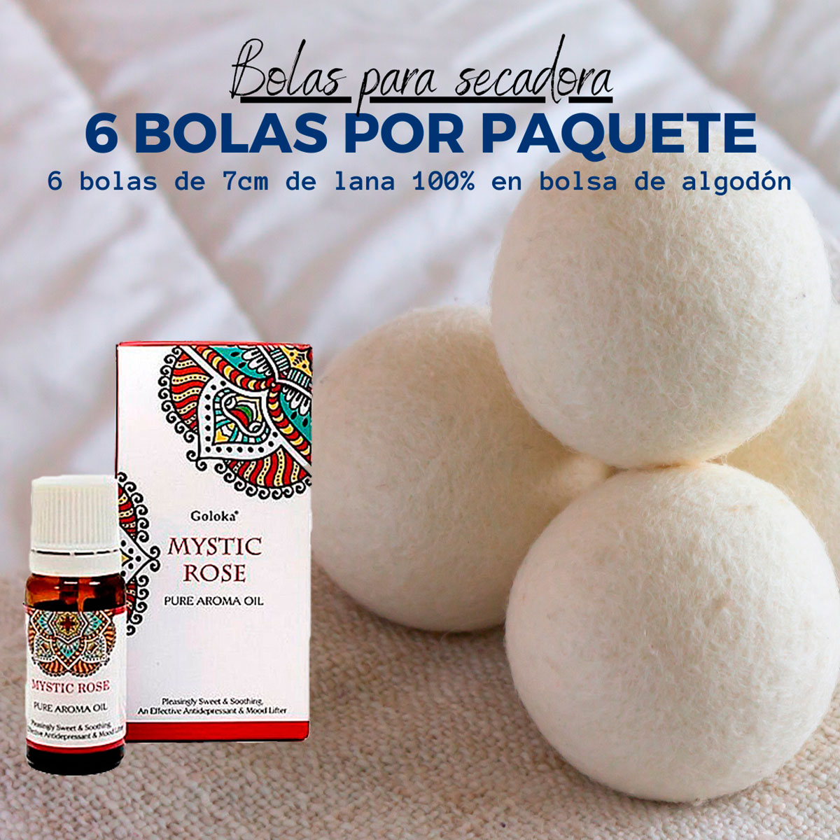Bolas para Secadora de Ropa, 6 Piezas Bolas De Secado 7 cm, reducen el tiempo de secado, de Lanovenanube