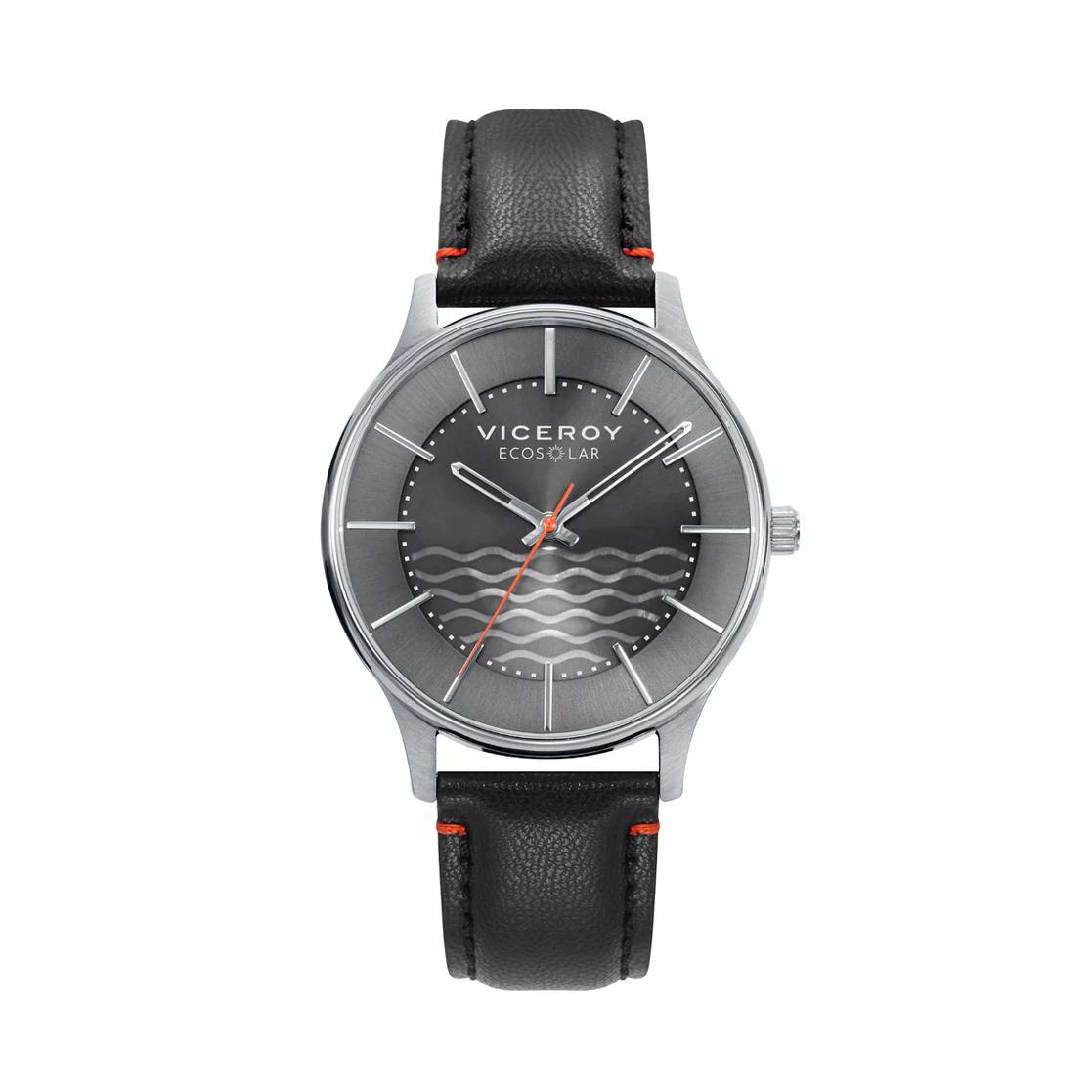 RELOJ VICEROY DE HOMBRE ECOSOLAR CAJA DE ACERO RECICLADO Y CORREA VEGANA. Reloj que funciona con movimiento solar. Con caja de acero reciclado y correa vegana negra 401345-17