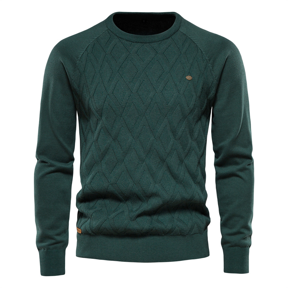 TK Suéteres de algodón puro para hombre, ideales para otoño e invierno. Suéteres, pulóveres y prendas de punto de colores lisos para hombre.