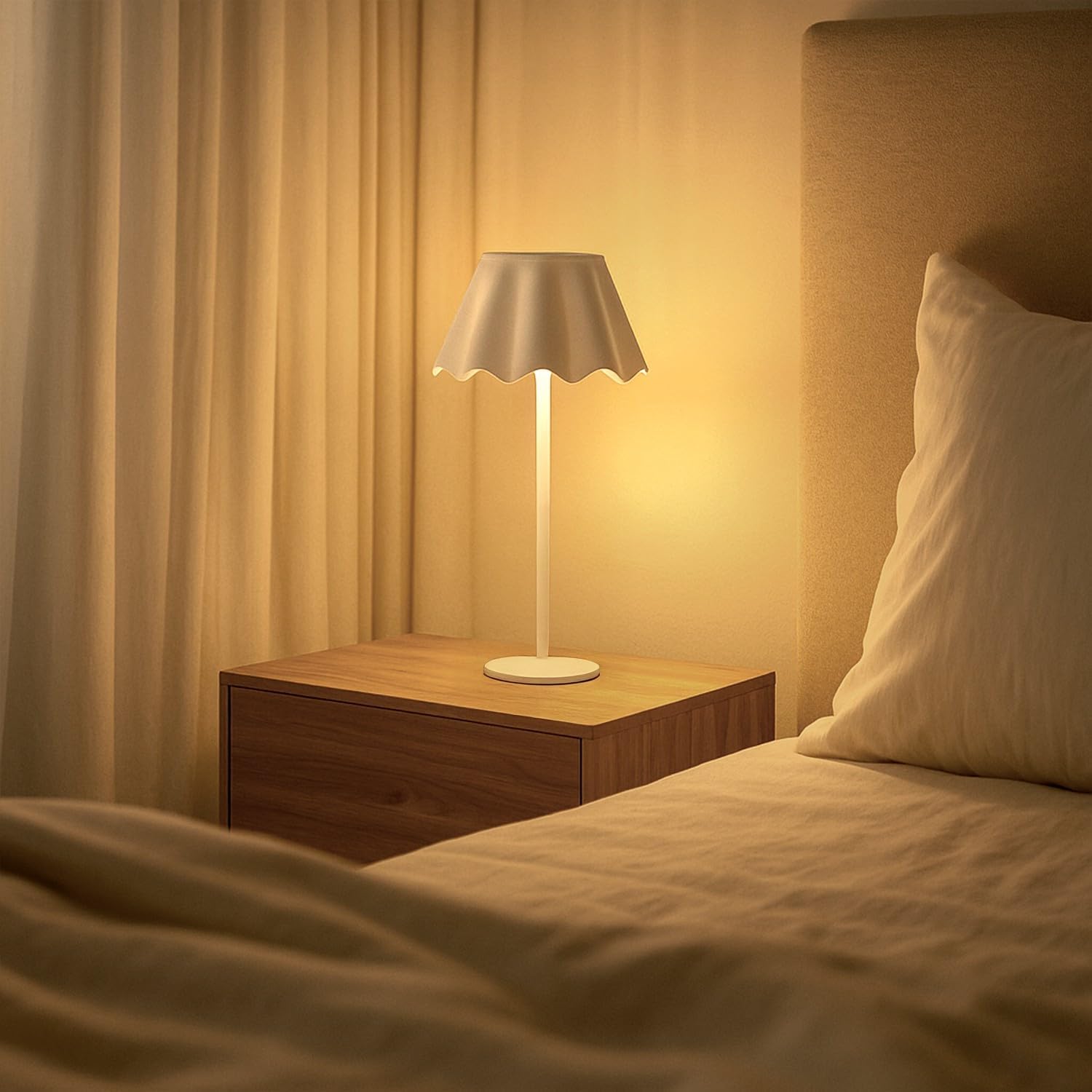 IP44 Lámpara de mesa LED recargable con control táctil y regulable, ideal para decoración de dormitorios, comedores, cafeterías y habitaciones sencillas (Blanco/Verde/Negro).