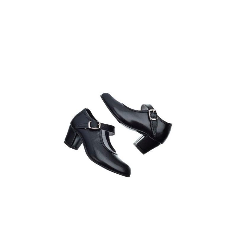 Zapato Baile Pasos De Baile - Niña - Suela Plana - Modelo 15 - Color Negro