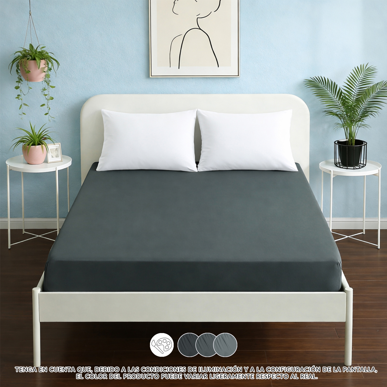 Bajera Ajustable Elástico 360° Envolvente, Bolsillo Profundo Hasta 28cm, 100% Poliéster Suave Transpirable Antiarrugas, Sin Desplazamientos, Tamaños Cama 90/105/135/150/160/180cm, Varios Colores, Ideal Hogar y Alojamientos