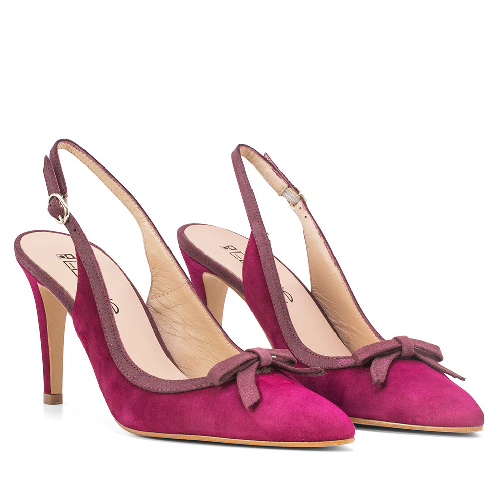 Zapatos de Tacón Elodie Salón Alba en Piel Ante Benedetto - 80mm de Altura