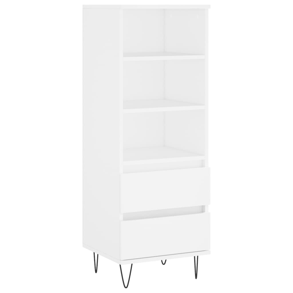 vidaXL Aparador alto madera contrachapada blanco 40x36x110 cm
