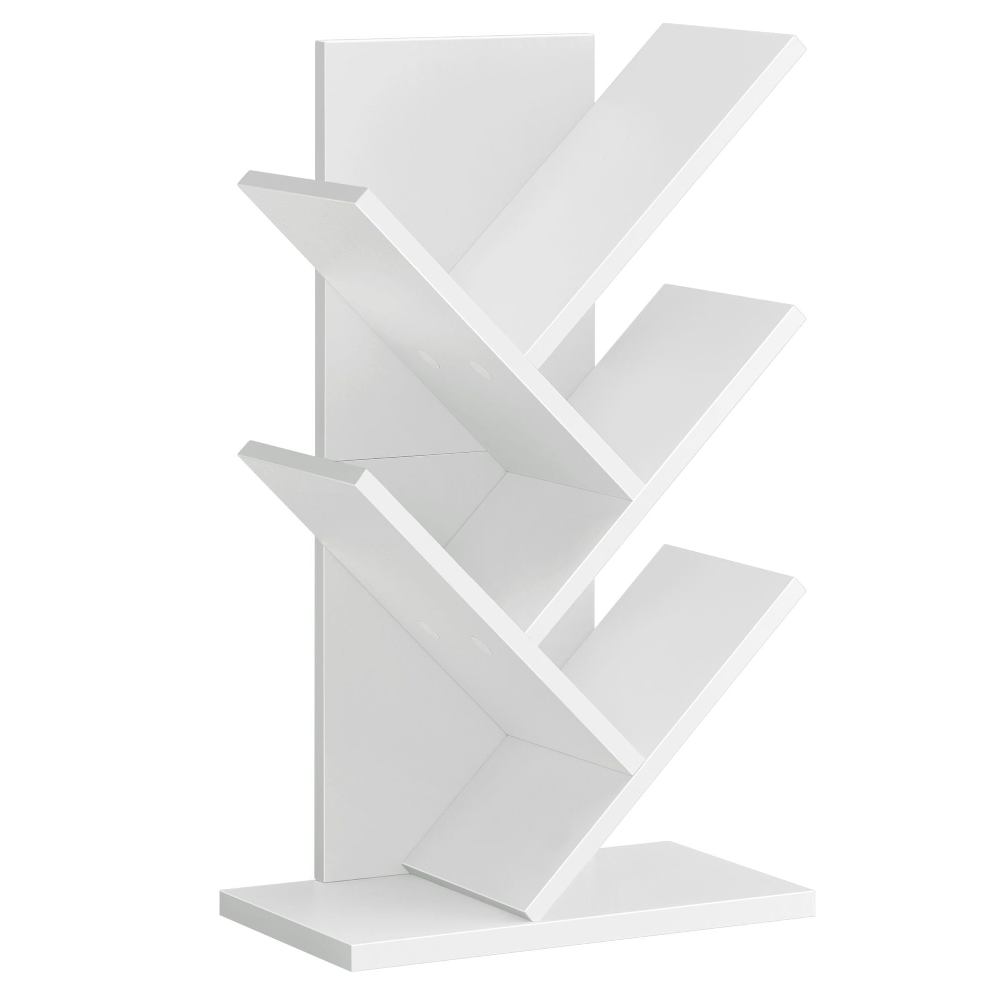 VASAGLE Librería en Forma de Árbol, Librería de 5 Niveles, Ahorro de Espacio, Librería Vertical, para Dormitorio, Sala de Estar, Estudio, Oficina, Blanco Crema/Marrón rústico