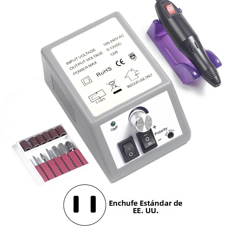 TK Set De Máquina De Manicura Profesional Con Taladro Eléctrico Herramienta De Pulido De Uñas Gel Eliminador De Cutícula Y Polidor De Uñas