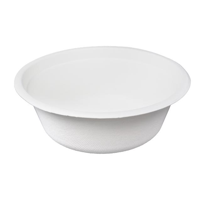 MONOUSO | Bol de Caña de Azúcar Blanco 600ml Ø15,5cm (250 Uds)