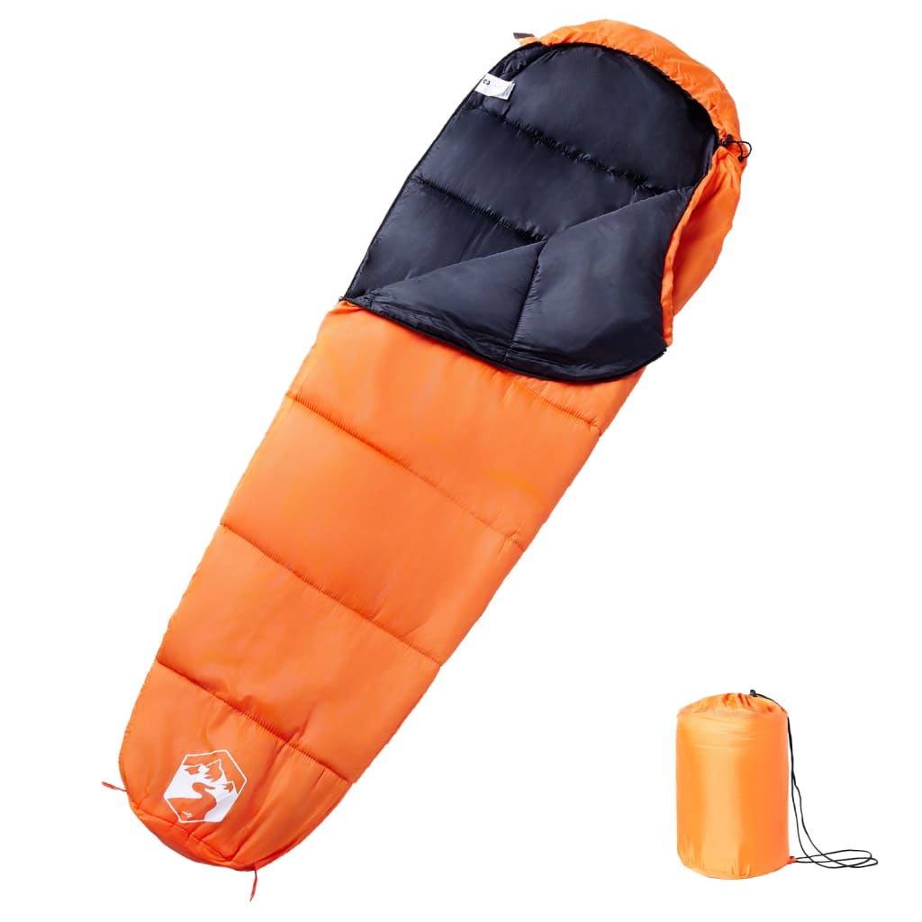 vidaXL Saco de dormir tipo momia de camping para adultos 3 estaciones Color Negro y rojo,  Naranja y negro,  Camuflaje y mas