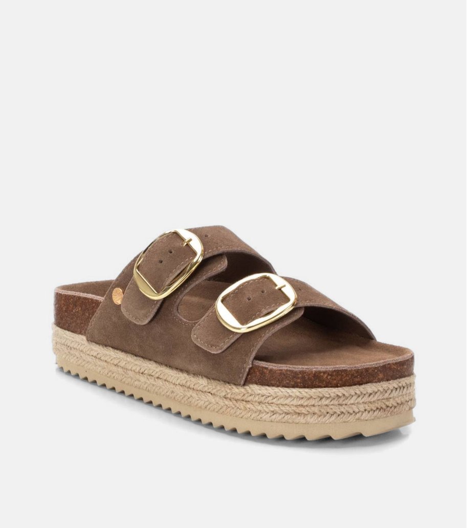 Xti mod. 143635 Sandalia plana serraje con hebillas