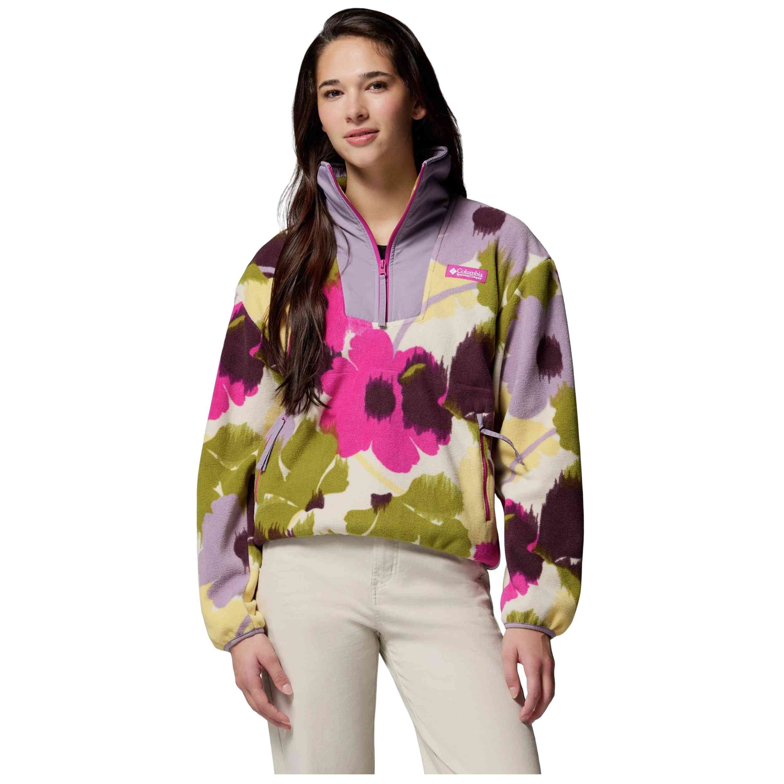 Sudadera Columbia modelo Forro polar Columbia Sequoia Grove Printed Half Zip violeta rosa verde mujer para Mujer en color Multicolor