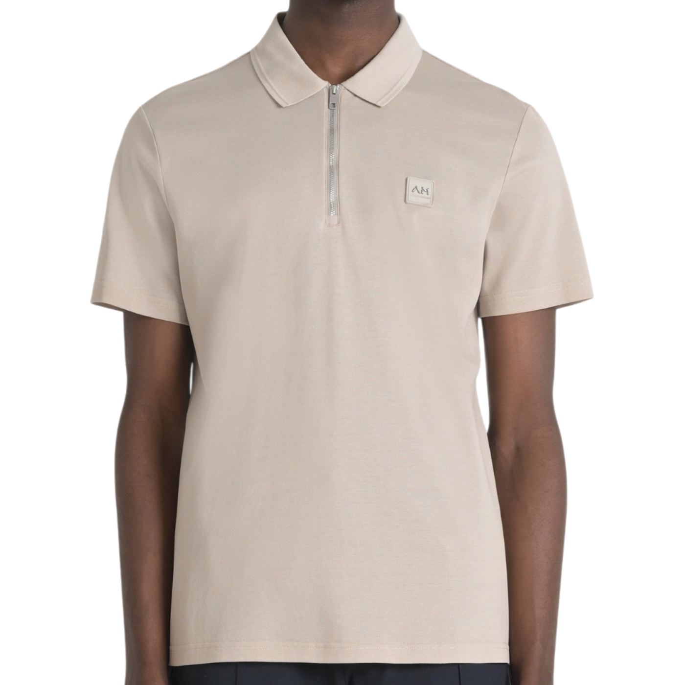 Polo Antony Morato Fit Beige con Metal Badge Beige  Moderno, Ropa casual