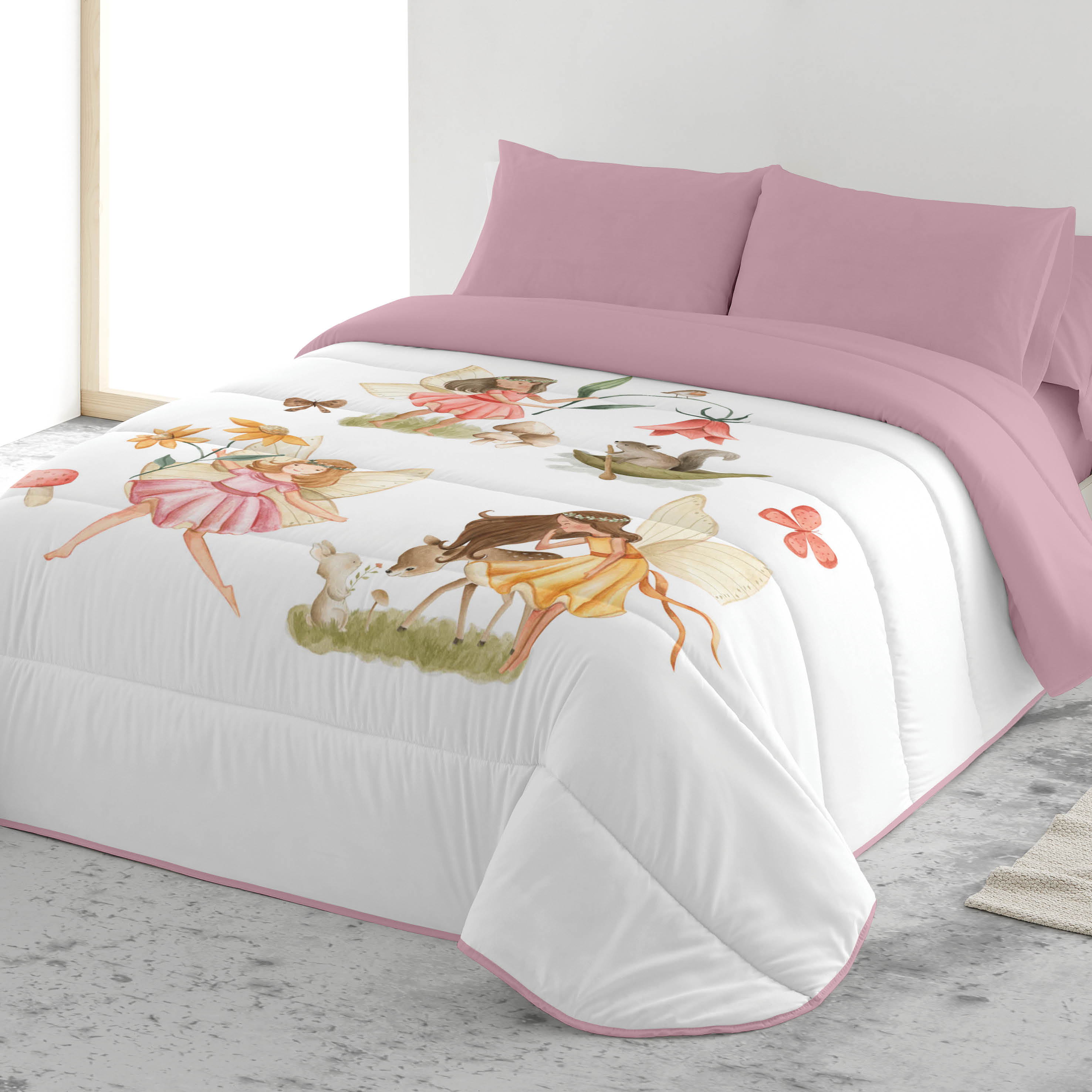 NATURALS - Edredón Nórdico Estampado Infantil - 100% Microfibra - Acolchado de Gran Confort y Extrasuave - Gramaje 300 Gramos con Tacto Pluma - 7 Modelos diferentes - Modelos Infantiles - Camas 90/105 cm