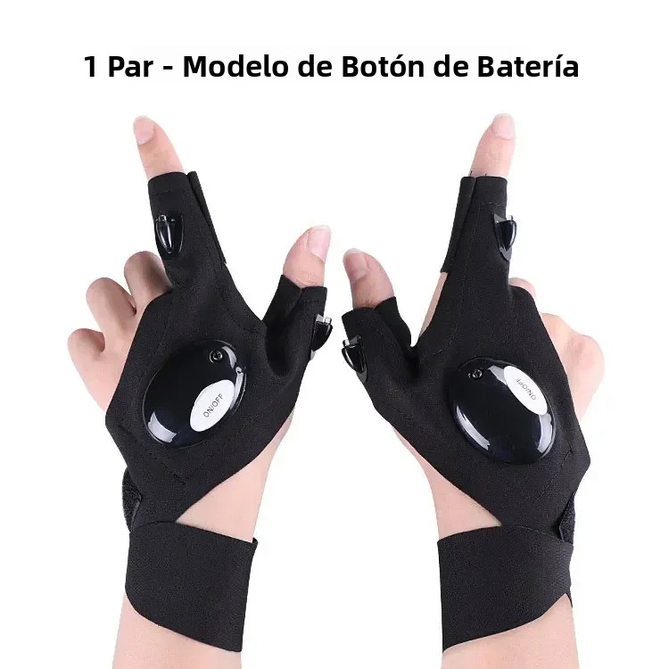 TK Guantes De Rescate LED Con Correa Para Pesca Y Ciclismo Guantes Sin Dedos Impermeables Para Camping Y Senderismo Lámpara Integrada De 250 Lumen