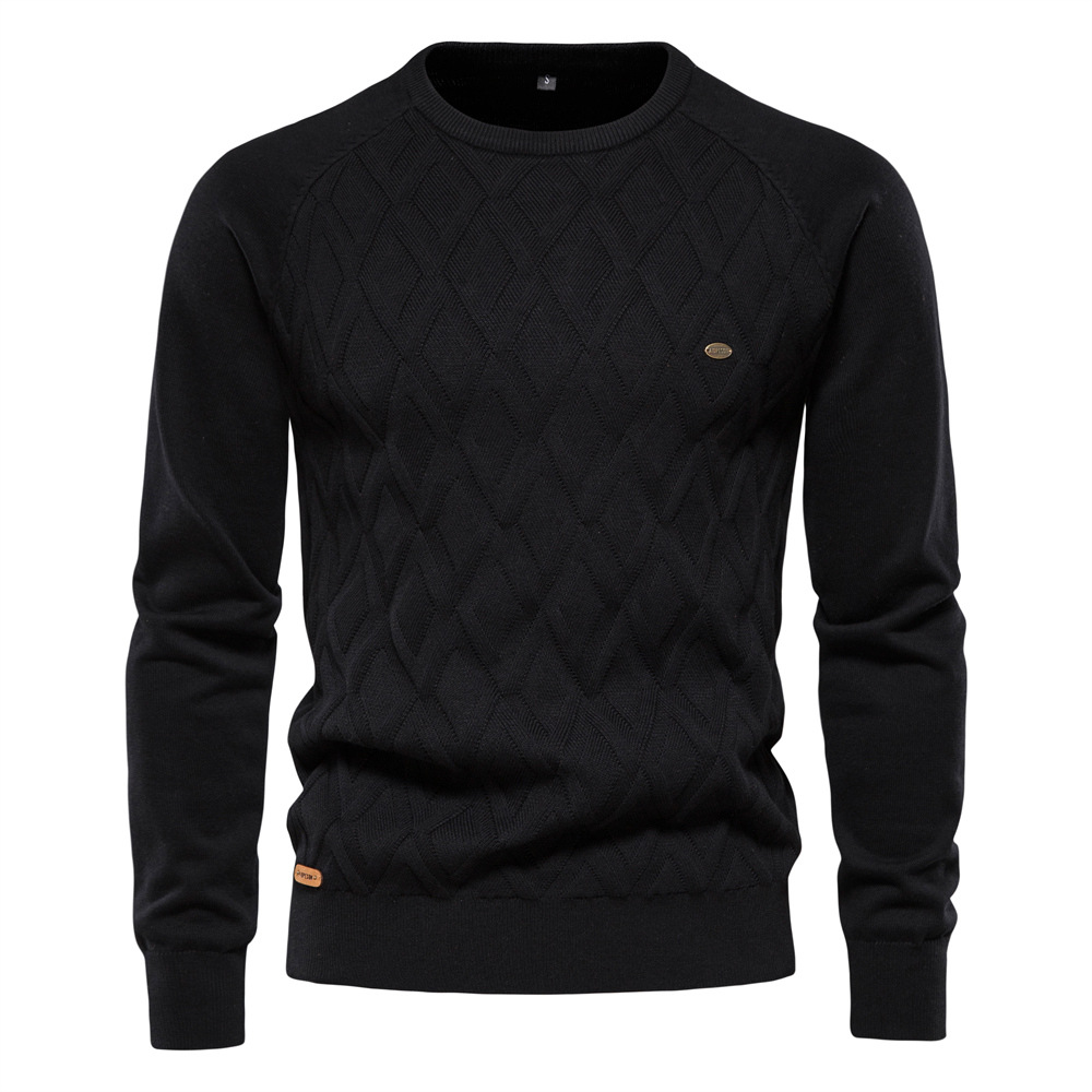 TK Suéteres de algodón puro para hombre, ideales para otoño e invierno. Suéteres, pulóveres y prendas de punto de colores lisos para hombre.