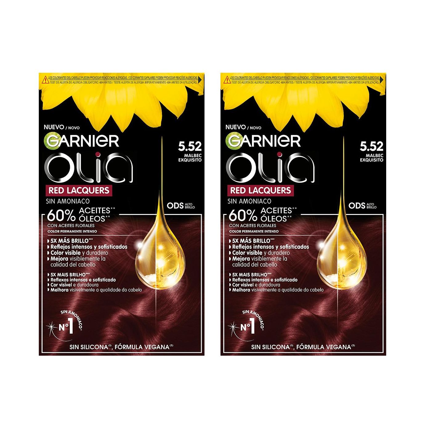 GARNIER | Duplo Olia coloración permanente sin amoniaco con aceites florales y una máxima eficacia del color *En la crema colorante