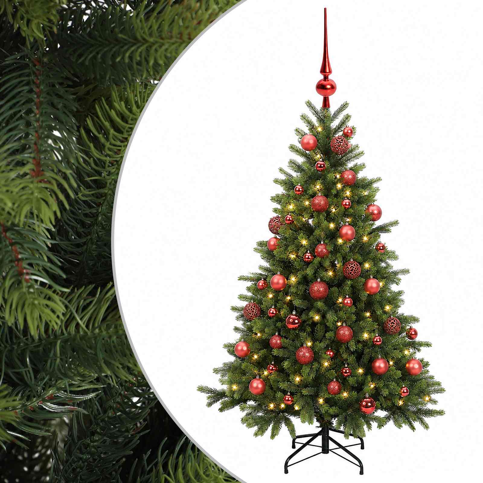vidaXL Árbol de Navidad artificial con bolas 150 cm 150 LED