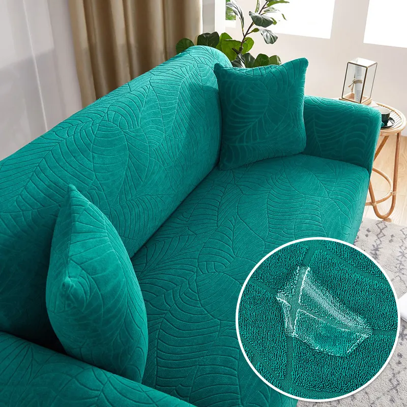 OmHome Fundas de sofá impermeable para sala de estar, cubierta gruesa de Jacquard para sofá esquinero en forma de L, 1/2/3/4 asientos,Funda de Sofá