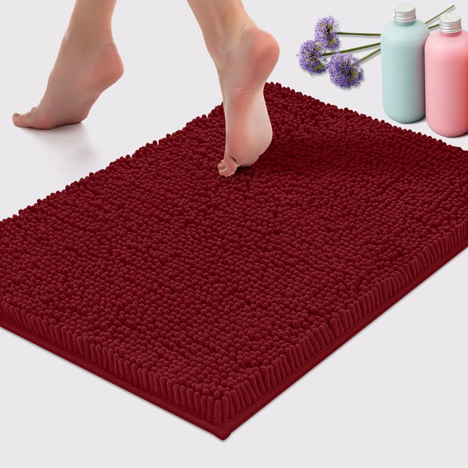 Alfombra De Baño Absorbente De Microfibra Suave Y No Esmerilada Machines Washable Antideslizante Para Bañeras Y Duchas