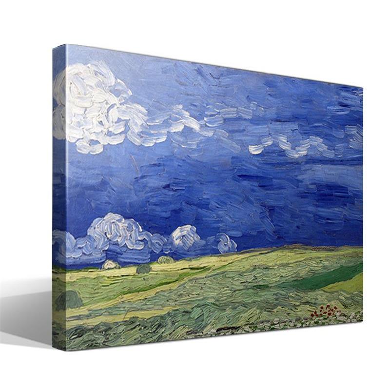 Cuadro Canvas Vincent Van Gogh - Nubes de Tormenta - Alta Resolución - Lienzo 100% Algodón - Bastidor de Madera - Obra de Arte - Calidad Superior