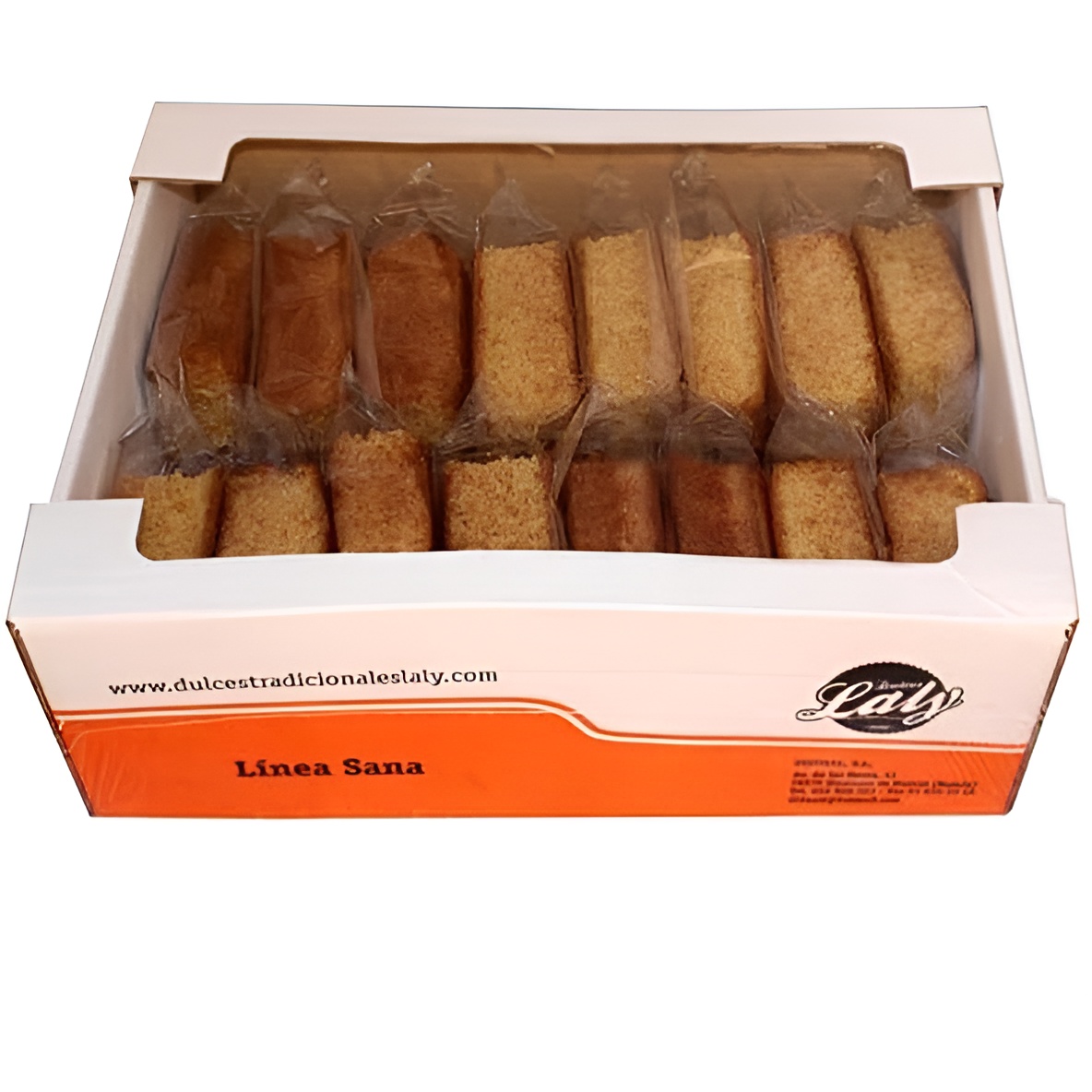 Bizcocho Artesano Laly de Naranja Sin Azúcar y Sin Lactosa - Pack 30 Unids. 2 Kilos | Delicioso Sabor Natural