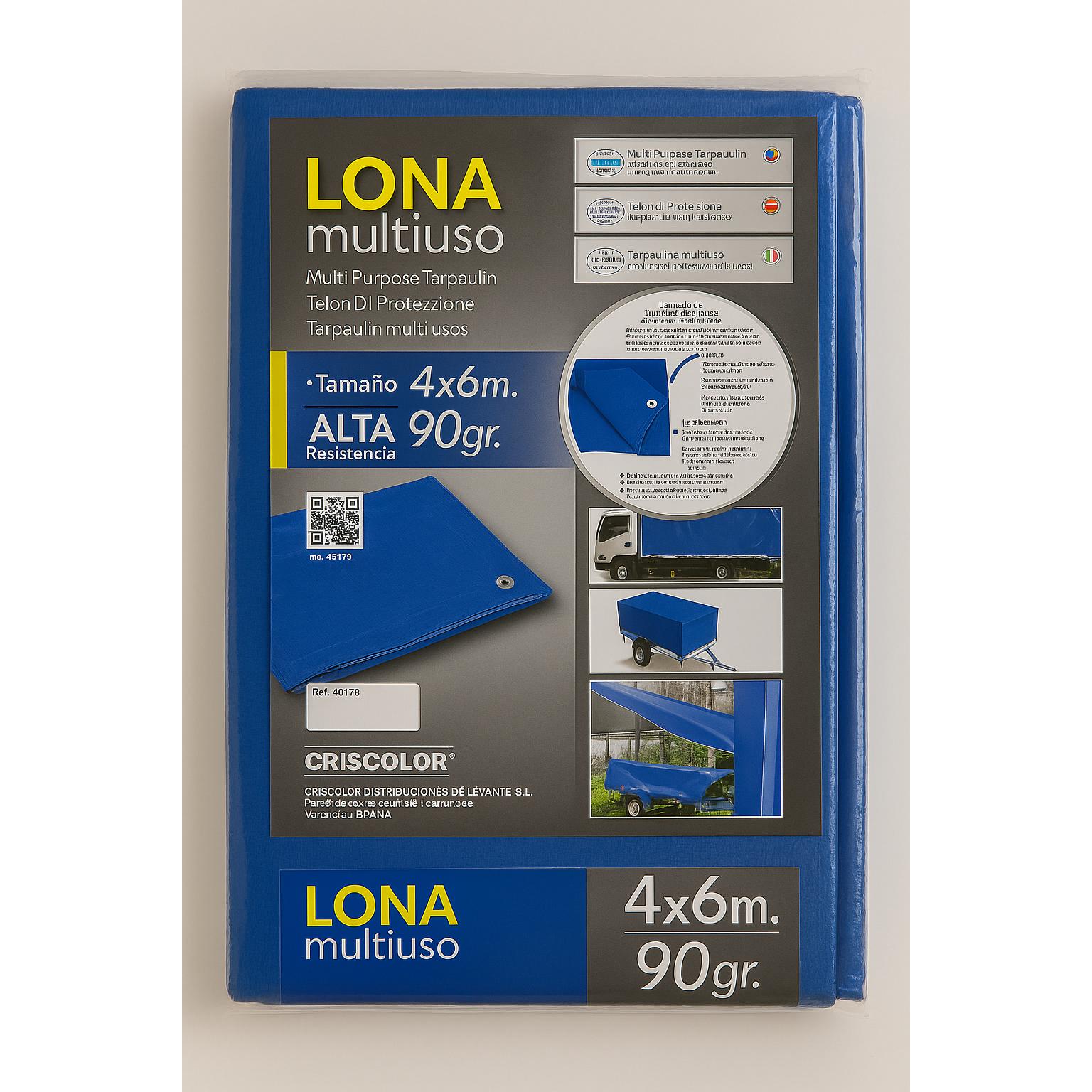 Lona Impermeable para Exterior, Multiusos  (Varios Tamaños), Esquinas Reforzadas, Color Azul