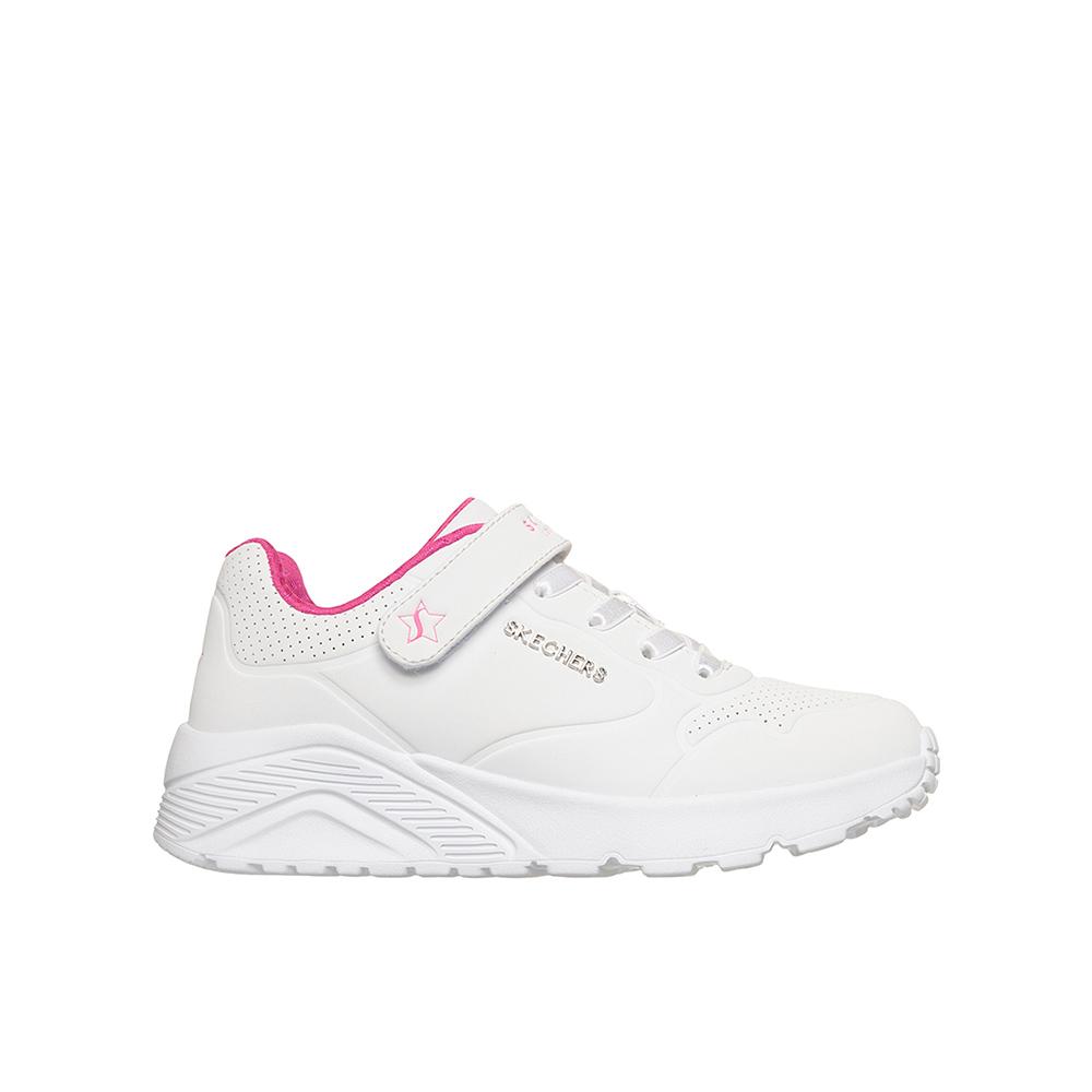 Skechers Zapatillas Uno Lite Star Icon en color Blanco de Niña modelo 310429L_WHP con plataforma de 4cm y velcro 90103