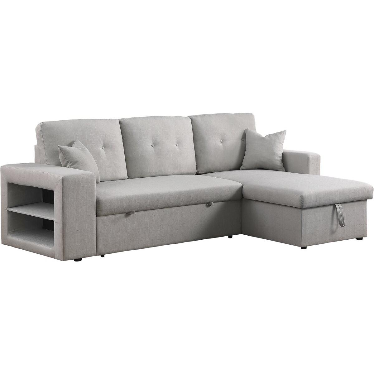 Habitat y Jardin - Sofá cama esquinero/reversible "Axel" - 3 plazas - Gris claro