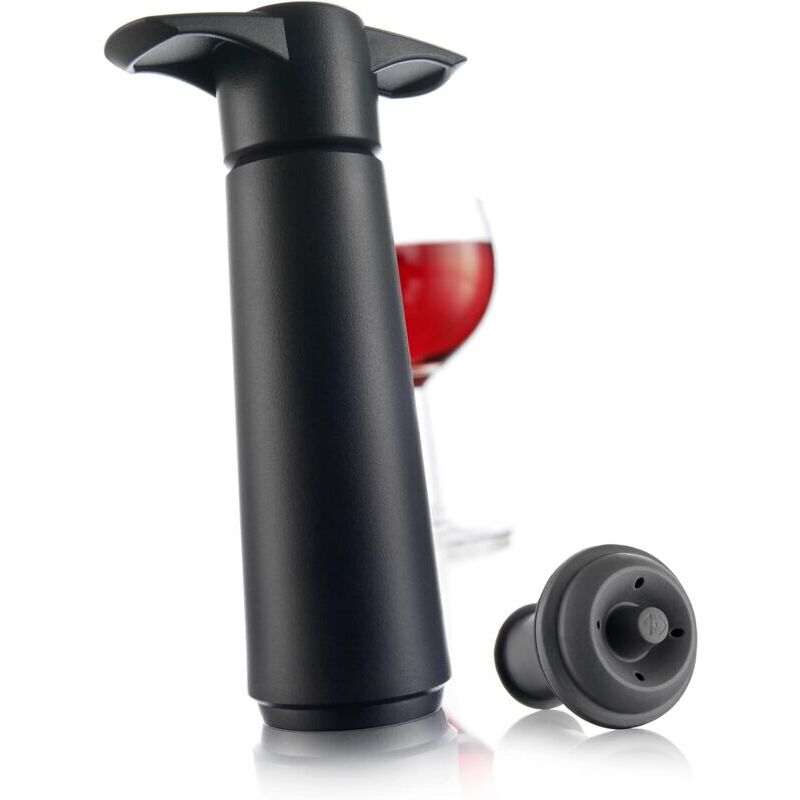 CA Tapón de vacío para vino tinto y negro, una bomba, dos tapones, juego de tapones para vino tinto, tapón para botella de vino