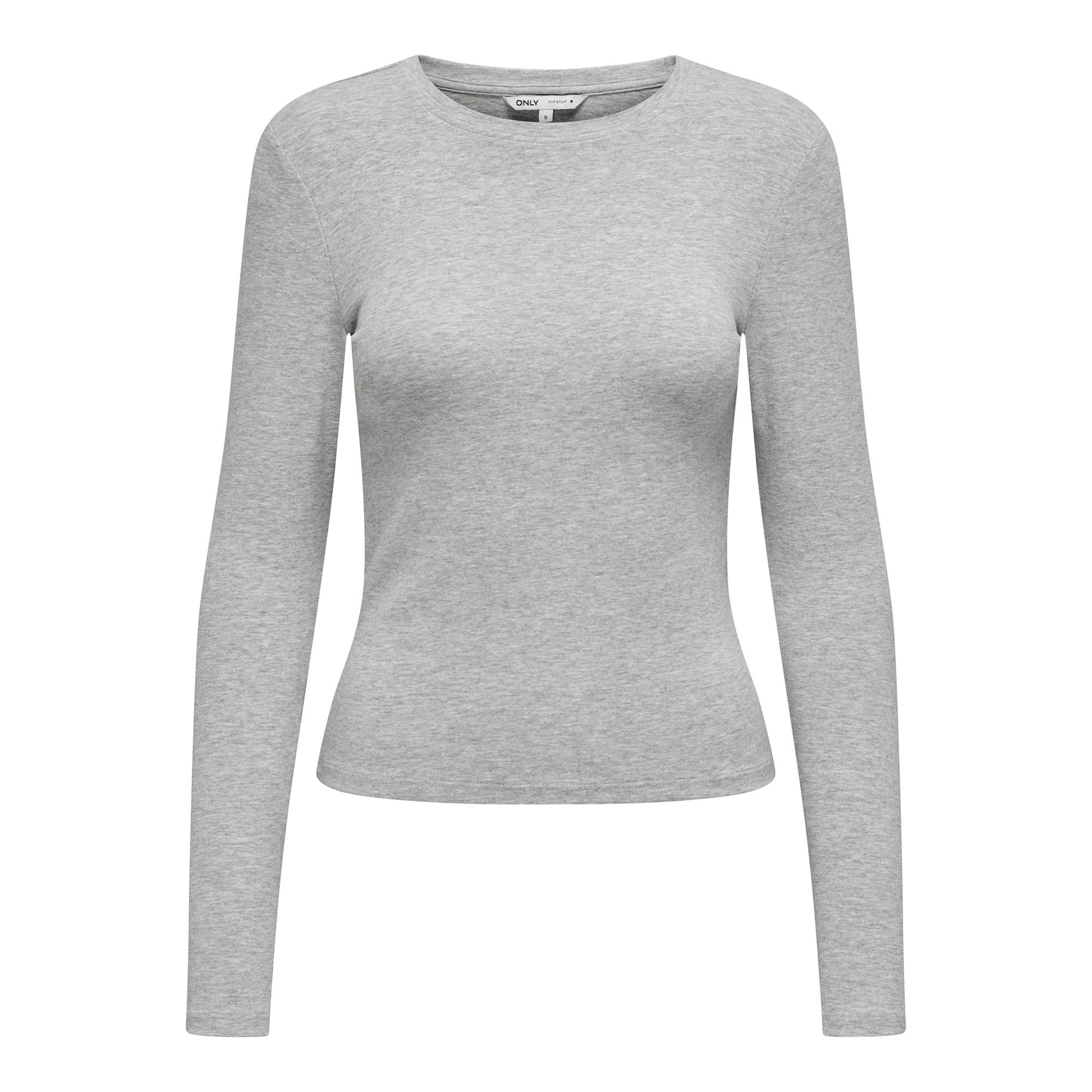 ONLY Camiseta de manga larga para mujer - ONLRILEY O-NECK TOP, manga larga, cuello redondo, algodón elástico ONLRILEY O-NECK TOP