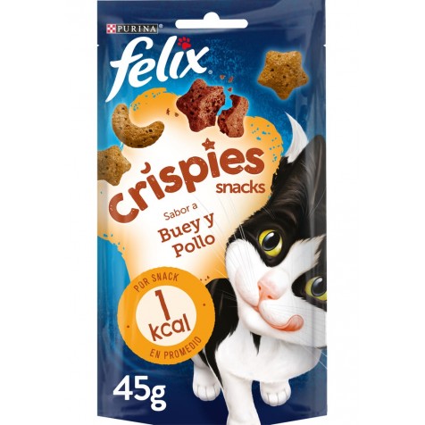 Felix Crispies Buey Y Pollo Snack Para Gatos 8 X 45 Gr