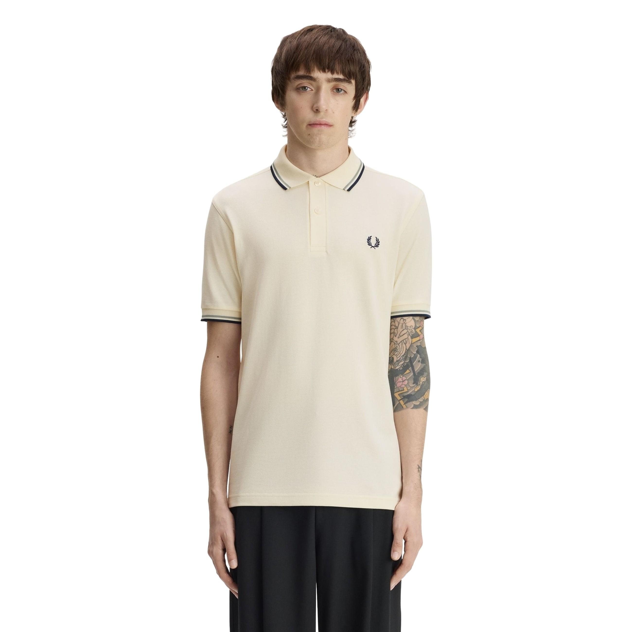 POLO FRED PERRY BEIGE TWIN TIPPED ECRU SHIRT