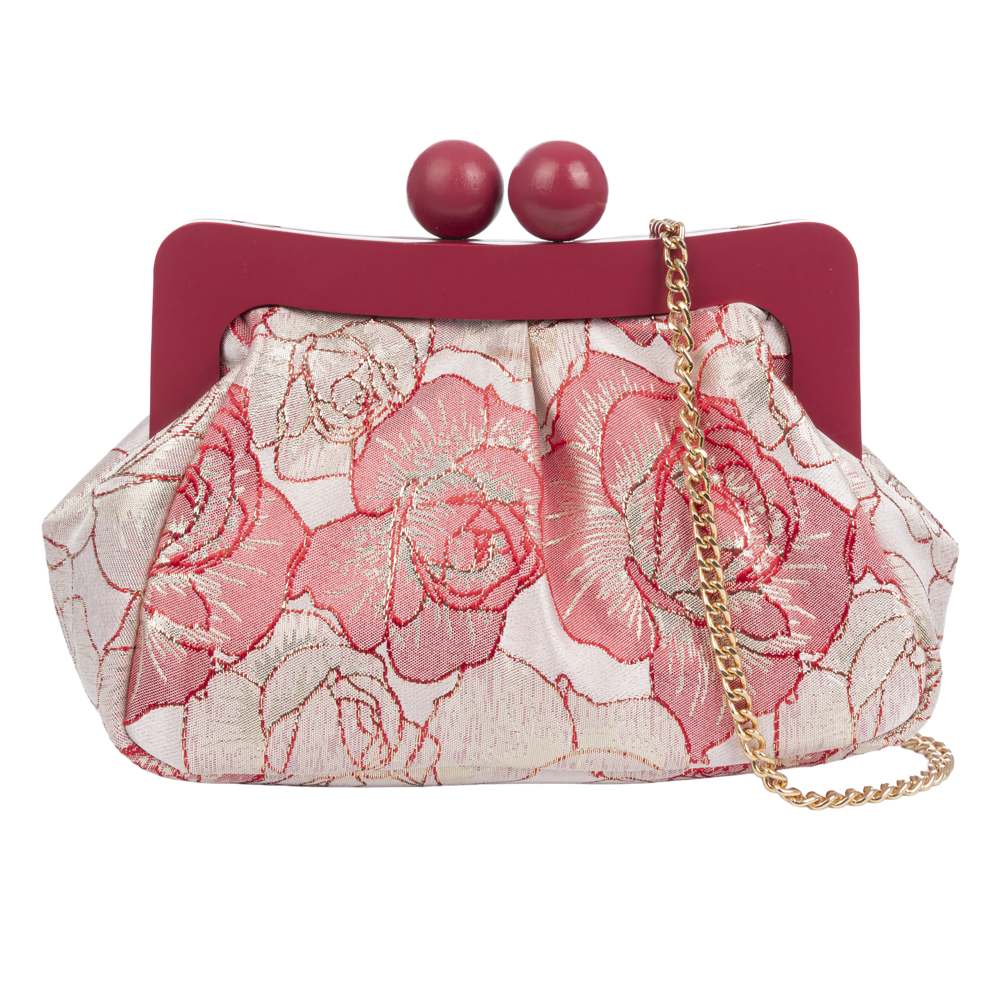 Bormida Bolso bandolera Mujer. Fabricado en madera y tela con diseños florales.