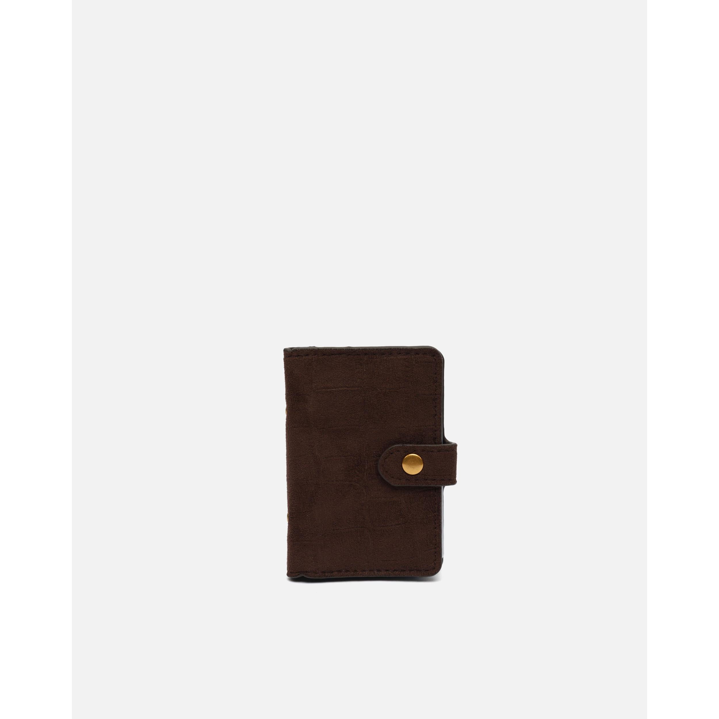Tarjetero VENIZIA Marrón: Elegante y Compacto para Organización Diaria, Composición 100% Poliéster, Tamaño Ideal 7x3x11 cm, Perfecto para Bolsillos o Bolsos Pequeños